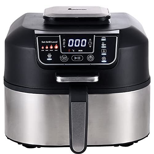 MasterPro - One Touch keukenmachine 5,6 l met olievrije friteuse-functie, grill voor rookvrij grillen, oven en droogmachine voor levensmiddelen - BPA en PFOA-vrij, 1760 W