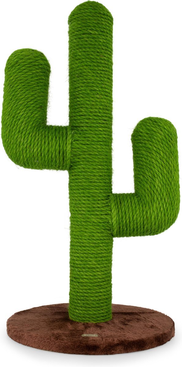 Moowi Moowi® Krabpaal cactus voor katten – Sisal – Groen en bruin – 70 cm - Size L - Incl. speeltje - Design bruin