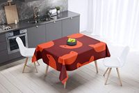 Bonamaison Tafelkleed, Anti-Mold, Sneldrogend, Waterdicht, 100% Polyester Tafellaken, Oranje Bordeaux, 140 x 140 Cm