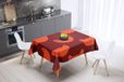Bonamaison Tafelkleed, Anti-Mold, Sneldrogend, Waterdicht, 100% Polyester Tafellaken, Oranje Bordeaux, 140 x 140 Cm