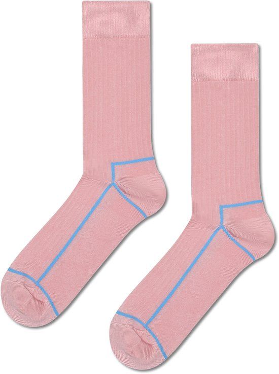 Happy Socks Contrast Stripe Sock - unisex sokken - roze - Maat: 36-40