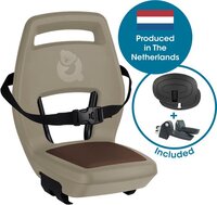 Qibbel Junior 6+ Fietsstoeltje Achter Bagagedrager Cappuccino - Inclusief Voetbescherming en Voetsteunen