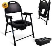 Mobiclinic Guadalquivir - Toiletstoel voor volwassenen en handicap - Gehandicapten - Ouderen - Opvouwbaar - Armleuningen - Ergonomische zitting - Antislipmatten - Kleur Zwart