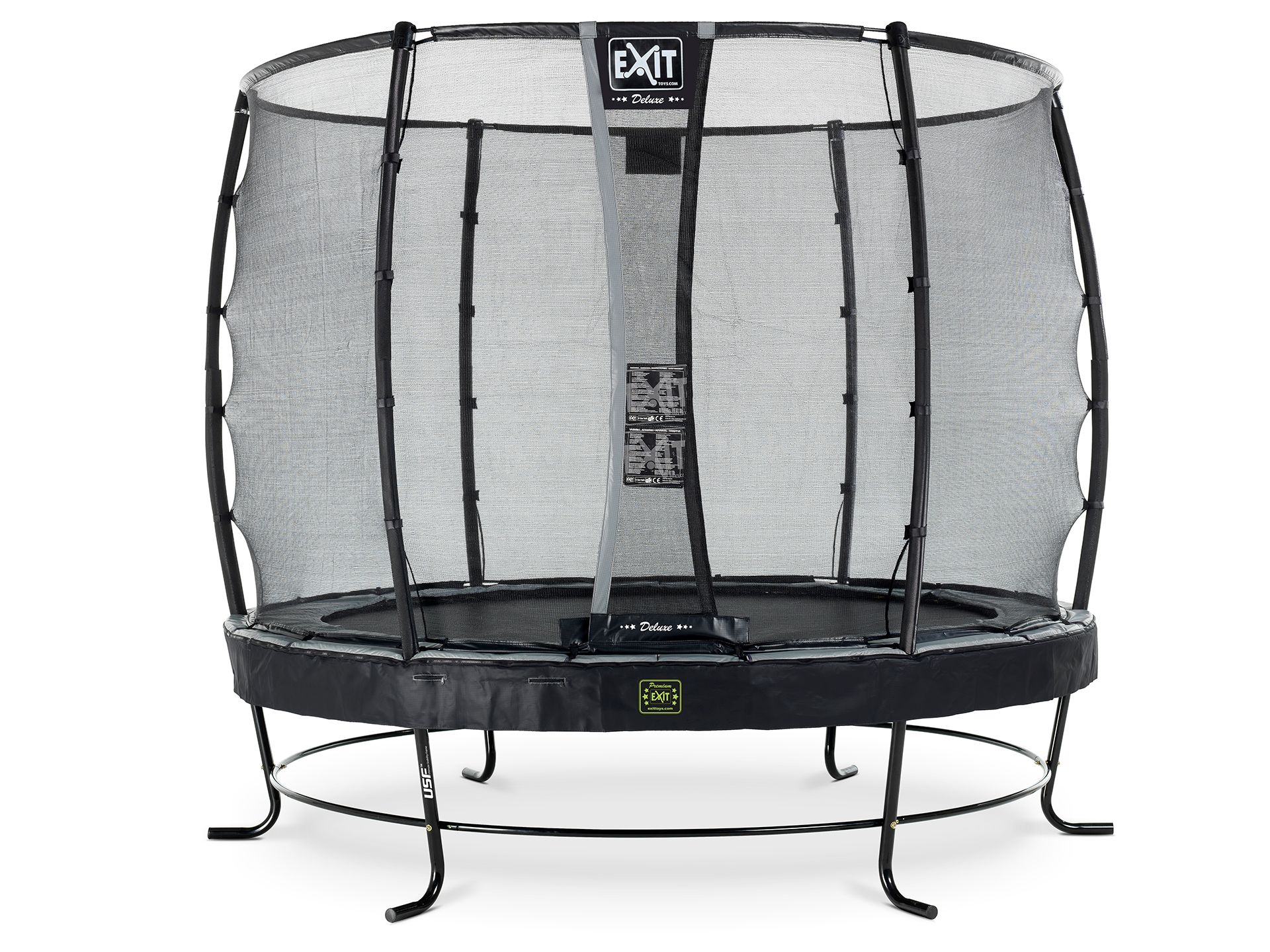 Exit Elegant Premium trampoline ø253cm met Deluxe veiligheidsnet - zwart