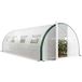 Serre de jardin 18m², abri de culture avec double porte et 8 ouvertures latérales, bâche PE 140g/m² 600x300x200 cm blanc, protection plantes légumes, serre extérieure robuste