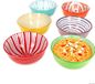 MamboCat 6-delige set snack-/dipschaal uni kleurig MET DECOR 12cm 6 kleuren met 6 patronen