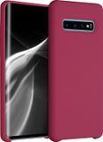 kwmobile telefoonhoesje geschikt voor Samsung Galaxy S10 - Hoesje met siliconen coating - Smartphone case in mat fuchsia