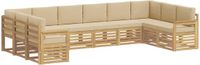 vidaXL - Hoek loungeset - 10 zitplekken - Wit en Beige - Polyester