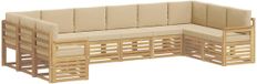vidaXL - Hoek loungeset - 10 zitplekken - Wit en Beige - Polyester