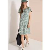 cecil Linnenmix jurk met print