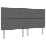 vidaXL Boxspringbed met hoofdeinde Donkergrijs 200 x 200 cm Stof