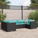 Maison Exclusive - Loungeset de jardin 6 pièces avec coussins, noir, en polyrotin
