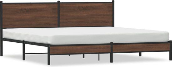 vidaXL Bedframe - Metaal - Bruin Eikenkleurig - 200x200 cm
