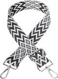 Goodivery ® Bandoulière 3,8 cm de large, Réglable, Polyester, Noir/Blanc