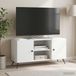 Maison Exclusive Meuble TV exclusif - Blanc - 102 x 34,5 x 50 cm - Fabriqué en panneaux de particules