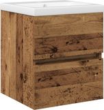 vidaXL Wastafelmeubel Zwart Eiken 80 x 39 x 62 cm