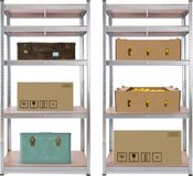 Arebos 2x Stellingkast - Opbergrek - 5 Planken - 875 kg Draagkracht - 90x40x180 cm - Metaal/MDF