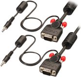 LINDY 37300 VGA-kabel & audio premium M/M, 3 m Zwart