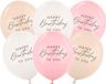 PartyDeco - Latex ballonnen 'Happy Birthday to you' - pink mix - 6 stuks