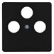 Kopp Parijs afdekking voor 3-voudige antenne-stopcontact TV/RF/SAT, mat zwart, 335050189