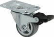 AMIG Zwenkwiel/transportwiel - D30mm met rem - rubber - 45kg draagvermogen - grijs