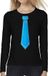 Bellatio Decorations Verkleed shirt voor dames - Blauw - Zwart - Katoen - XXL