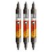 Molotow One4All acryl Twin Marker (lijndikte 1,5 mm en 4 mm, zeer dekkend en permanent) 3 stuks kleur 223 metallic zwart