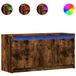 VidaXL TV-meubel met LED-verlichting, gerookt eikenhout, 100x34x50 cm
