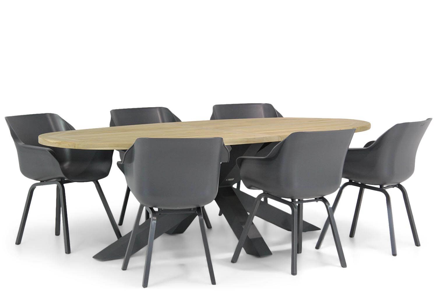 Hartman Sophie/Brookline 7-delige ovale dining tuinset 240 cm - 7423601234224