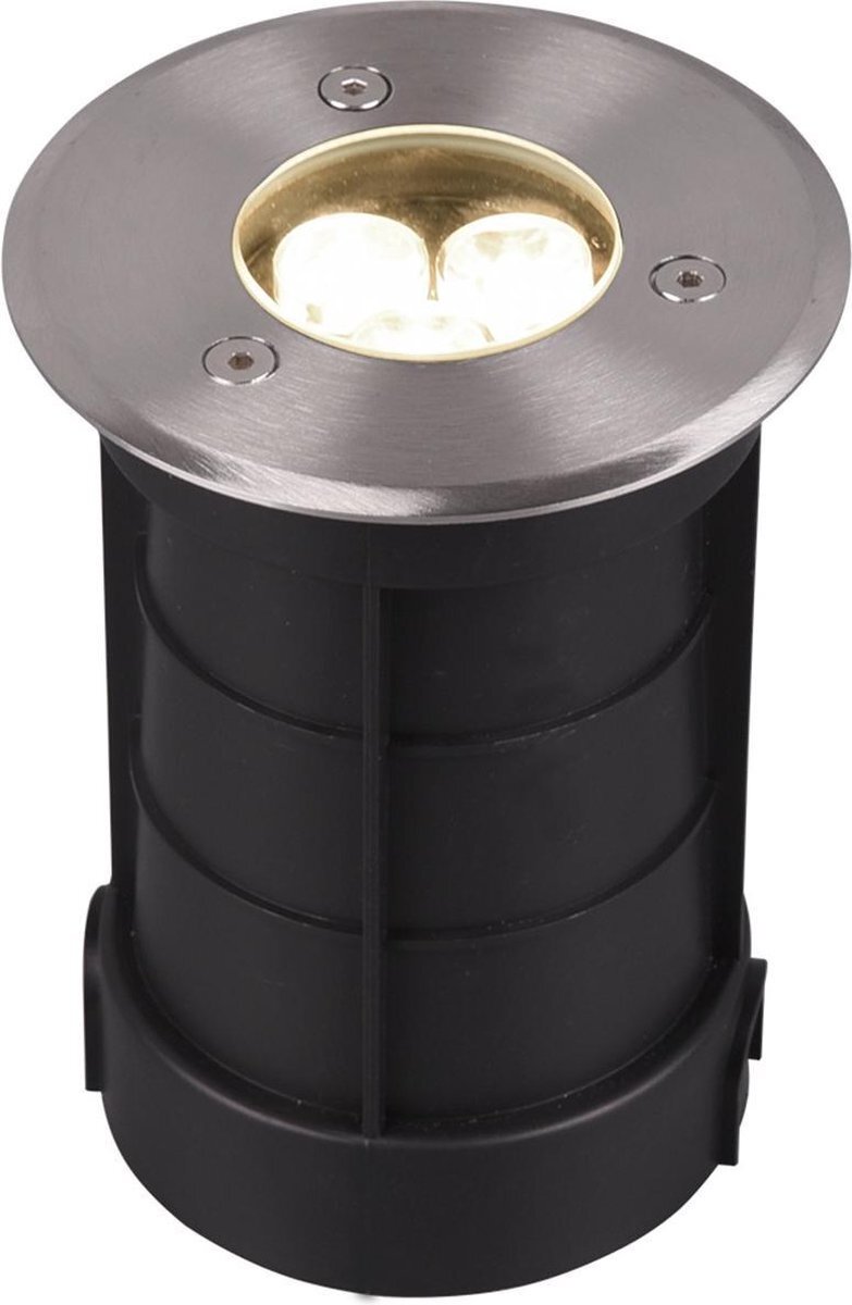 Qualu LED Grondspot - Torna Baliyi - Inbouw Rond - 3W - Waterdicht IP65 - Warm Wit 3000K - Mat Nikkel - RVS