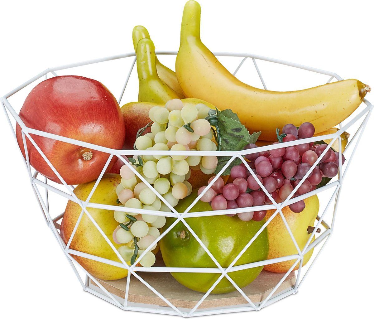 Relaxdays metalen fruitschaal - draad - 28 cm - fruitmand modern - broodmand - mandje