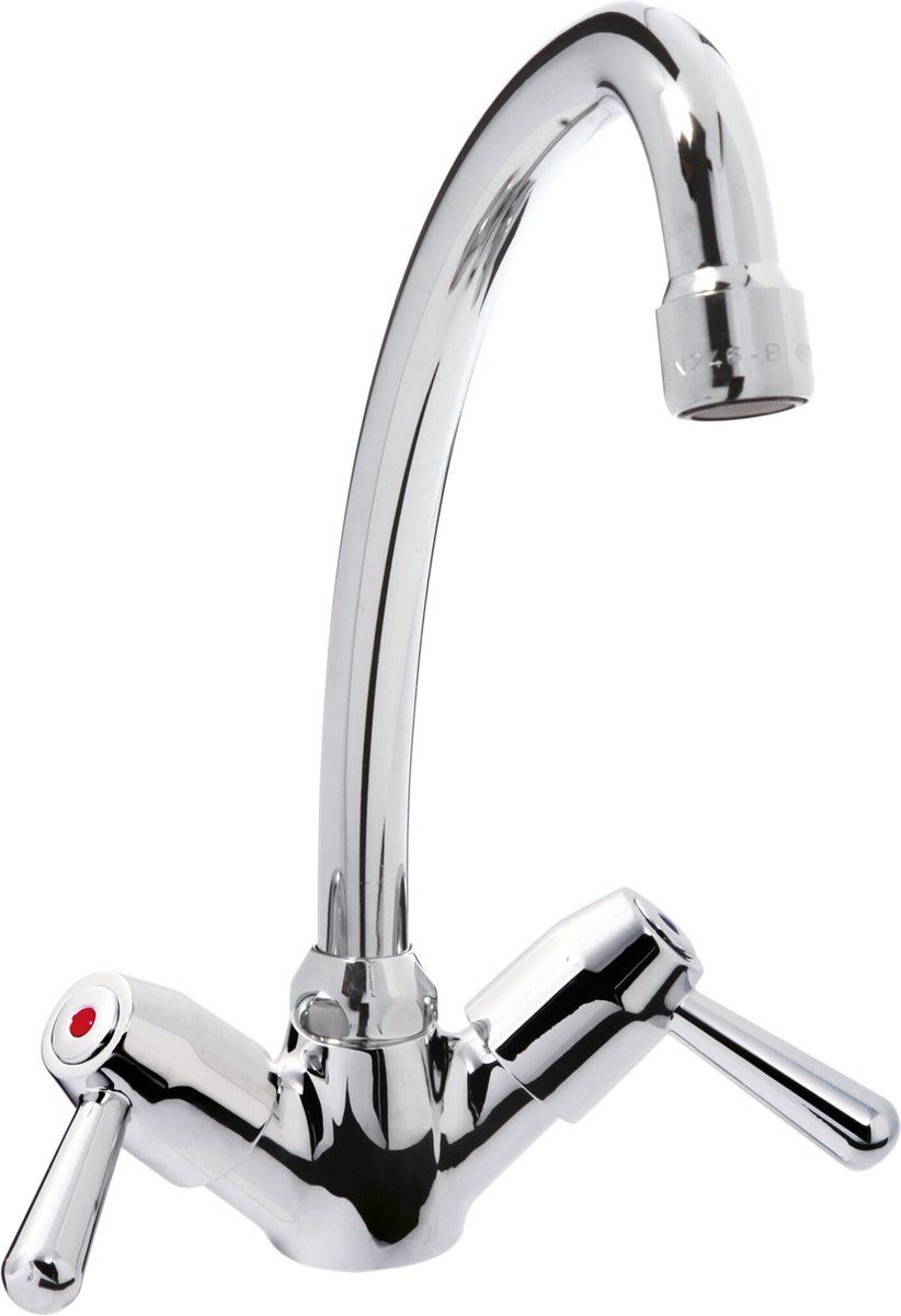 Saro Einloch-Thekenarmatur MANU - Zilver - Rvs