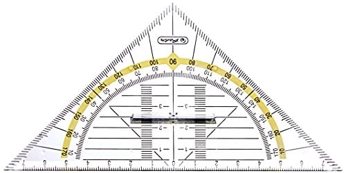Herlitz 10412310 geometrische driehoek klein kunststof met handvat 16cm transparant