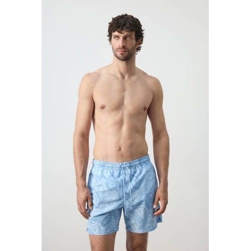 Mango Man zwemshort met paisley print - lichtblauw