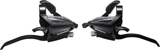 Shimano Rem-schakelverstellerset St-ef500 3x8s 4-vingers V-brake Zwart