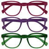 Opulize Pop 3 Stuks Retro Ronde Glad Mat Roze Purper Groen Mannen Vrouwen Leesbril Scharnieren Met Veer RRR2-456