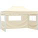 Tente pliante avec 3 parois - Tonnelle pliante 3 x 4,5 m crème