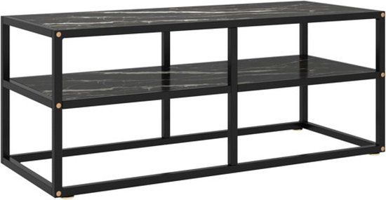 vidaXL TV meubel & entertainment center Zwart Staal 100x40x40 cm
