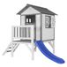 AXI Beach Lodge XL Speelhuis in Wit - Met Verdieping en Blauwe Glijbaan - Speelhuisje voor de tuin / buiten - FSC hout - Speeltoestel voor kinderen