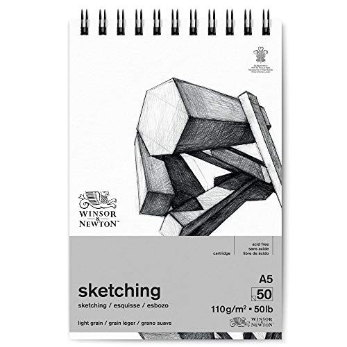 Winsor & Newton 6672001 schetspapier, extra wit, A5-50 vellen spiraalblok