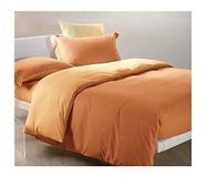 Caleffi - Dekbedovertrekset voor tweepersoonsbed, 100% polyester, effen, roze