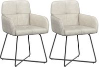 vidaXL Eetstoelen 2 stuks fluweel Crèmekleurig 59 x 56,5 x 86 cm
