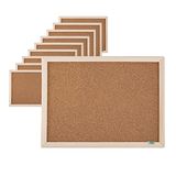 D.RECT 10 stuks kurk-prikbord met houten lijst, kurkbord natuurlijke lijst, 30 x 40 cm