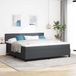 Maison Exclusive - Lit boxspring gris foncé et blanc 200 x 200 cm en velours côtelé