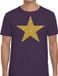 Bellatio Decorations Verkleed T-shirt Heren Paars Glitter and Glamour Ster Glitter Goud Bling Bling S