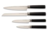 Echtwerk Damascus-messenset, 4-delig, koksmes/keukenmes, klein santokumes, Japans mes, schilmes/groentemes, gekarteld broodmes, damaststaal, handgrepen van pakka-hout