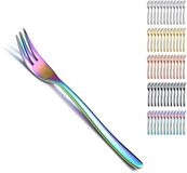Ibenzoa® Set de 12 fourchettes à dessert arc-en-ciel polyvalentes pour fêtes et usage quotidien