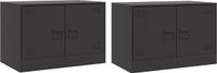 vidaXL Tv-meubelen 2 st 67x39x44 cm staal zwart