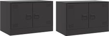 vidaXL Tv-meubelen 2 st 67x39x44 cm staal zwart