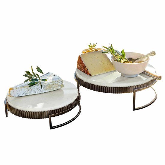 LOBERON Plateau set van 2 Méridienn antiekzwart/wit